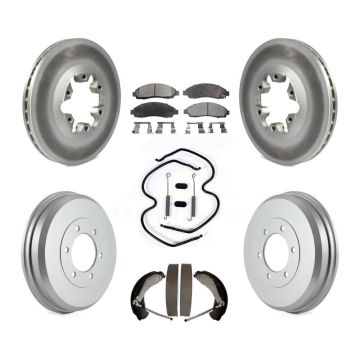 Front Rear Coated Brake Rotor Semi-Metallic Pad Drum Kit (7Pc) For Chevrolet Colorado GMC KGF-101589