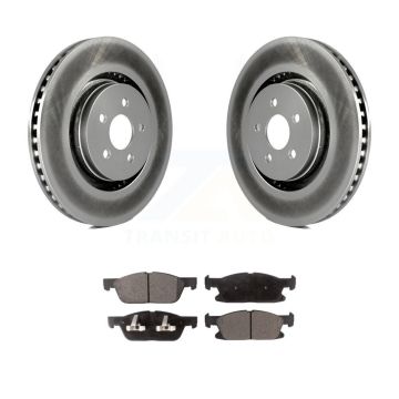 Front Coated Disc Brake Rotors & Semi-Metallic Pad Kit For Ford Edge Lincoln Nautilus MKX KGF-101678