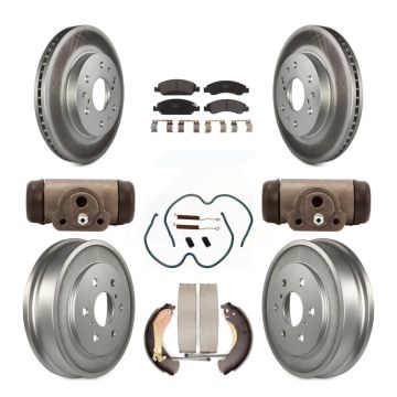 Front Rear Coat Brake Rotor Semi-Metallic Pad Drum Kit (9Pc) For Chevrolet Silverado 1500 KGF-101741