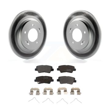 Rear Coated Disc Brake Rotors And Semi-Metallic Pads Kit For Hyundai Ioniq Kia Niro KGF-101778
