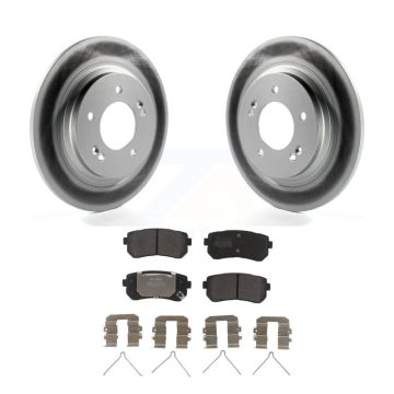 Rear Coat Brake Rotor Semi-Metallic Pad Kit For 16 Kia Optima With Electric Parking KGF-101779