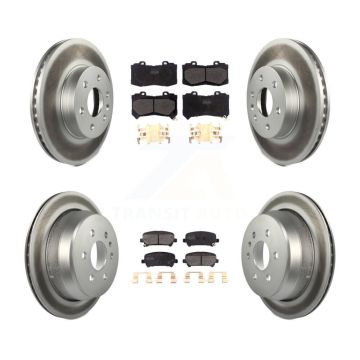 Front Rear Coat Disc Brake Rotors Semi-Metallic Pad Kit For Chevrolet Colorado GMC Canyon KGF-101786
