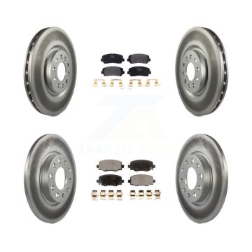 Front Rear Coated Disc Brake Rotors And Semi-Metallic Pads Kit For Chrysler 200 KGF-101791
