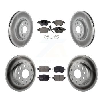 Front Rear Coated Disc Brake Rotors And Semi-Metallic Pads Kit For Volkswagen Passat KGF-101796