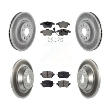 Front Rear Coated Disc Brake Rotors & Semi-Metallic Pad Kit For 2016-2018 Audi Q3 Quattro KGF-101797