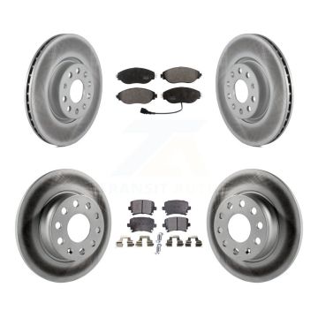 Front Rear Coated Disc Brake Rotors And Semi-Metallic Pads Kit For Volkswagen GTI KGF-101798