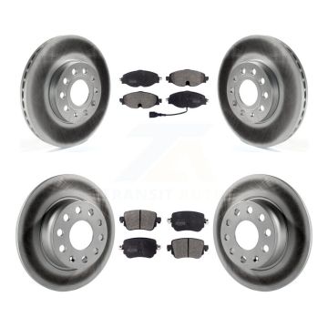 Front Rear Coated Disc Brake Rotor & Semi-Metallic Pad Kit For Volkswagen Golf SportWagen KGF-101803