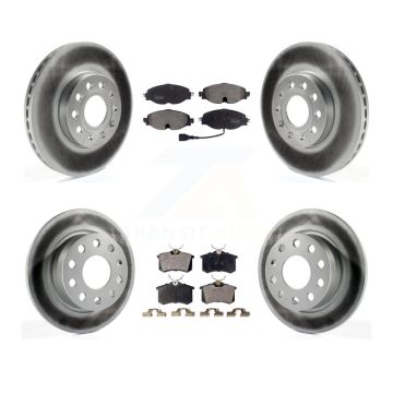 Front Rear Coated Disc Brake Rotor & Semi-Metallic Pad Kit For Volkswagen Golf SportWagen KGF-101805