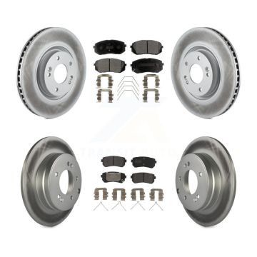 Front Rear Coated Disc Brake Rotors And Semi-Metallic Pads Kit For Kia Optima KGF-101811