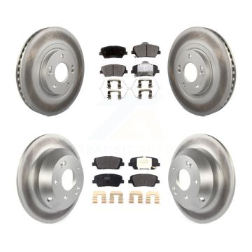 Front Rear Coat Brake Rotors Semi-Metallic Pad Kit For Kia Sorento Hyundai Santa Fe Sport KGF-101812