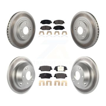 Front Rear Coated Disc Brake Rotors And Semi-Metallic Pads Kit For Hyundai Santa Fe XL KGF-101813
