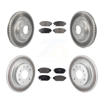 Front Rear Coated Disc Brake Rotor And Semi-Metallic Pad Kit For 2019-2022 Mazda CX-3 AWD KGF-101816
