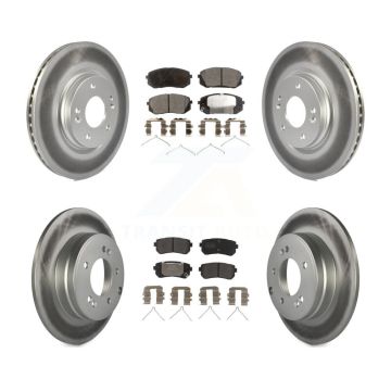 Front Rear Coated Disc Brake Rotors And Semi-Metallic Pads Kit For Kia Optima KGF-101818