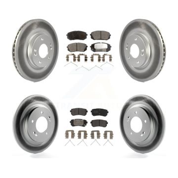 Front Rear Coat Disc Brake Rotors Semi-Metallic Pad Kit For 2016 Kia Optima LX/EX/LX 1.6T KGF-101819