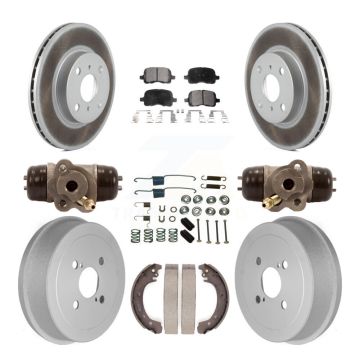 Front Rear Coated Brake Rotor Semi-Metallic Pad Drum Kit (9Pc) For Toyota Corolla Non-ABS KGF-101821