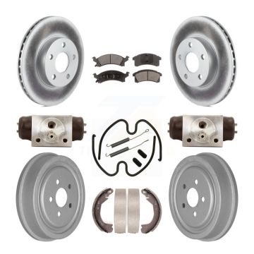 Front Rear Coat Disc Brake Rotors Semi-Metallic Pad Drum Kit (9Pc) For Chevrolet Cavalier KGF-101828