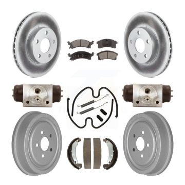 Front Rear Coat Brake Rotor Semi-Metallic Pad Drum Kit (9Pc) For Pontiac Sunfire Cavalier KGF-101829