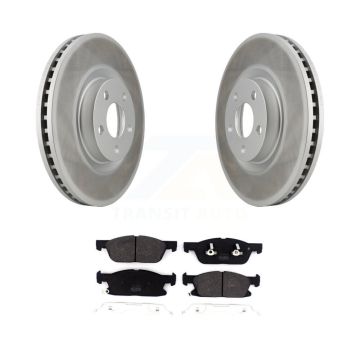 Front Coated Disc Brake Rotors And Semi-Metallic Pads Kit For Lincoln Continental KGF-101843