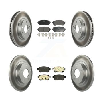 Front Rear Coated Disc Brake Rotors And Semi-Metallic Pads Kit For 2016-2018 Mazda 6 KGF-101854