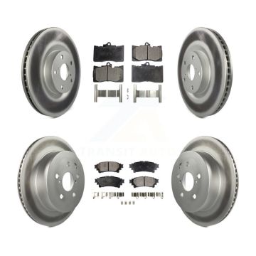 Front Rear Coat Brake Rotor Semi-Metallic Pad Kit (6Pc) For 14-15 Lexus IS350 C F Sport KGF-101860