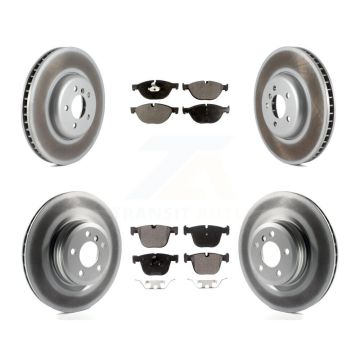 Front Rear Coat Brake Rotor Semi-Metallic Pad Kit (6Pc) For BMW 750i xDrive 750Li 550i GT KGF-101862