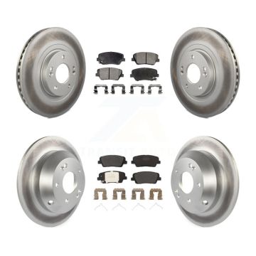 Front Rear Coated Disc Brake Rotors And Semi-Metallic Pads Kit For Kia Sorento KGF-101868