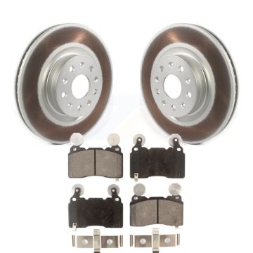 Front Coated Disc Brake Rotor Semi-Metallic Pad Kit For Cadillac Chevrolet Camaro CTS CT6 KGF-101879