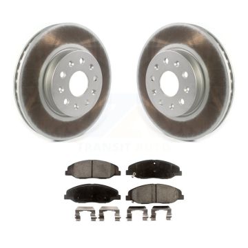 Front Coated Brake Rotor Semi-Metallic Pad Kit For Cadillac CTS Without Heavy Duty Brakes KGF-101882