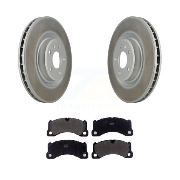 Front Coated Disc Brake Rotors And Semi-Metallic Pads Kit For 2017 Porsche Macan Base KGF-101901