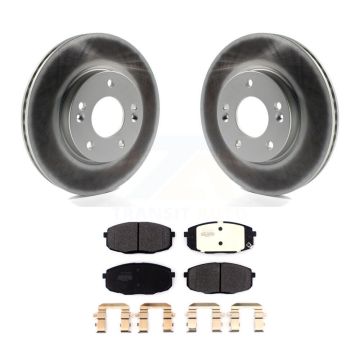 Front Coated Brake Rotors Semi-Metallic Pad Kit For Kia Hyundai Kona Forte Soul Seltos GT KGF-101903