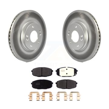 Front Coated Disc Brake Rotors And Semi-Metallic Pads Kit For 2020 Kia Forte 1.6L KGF-101914