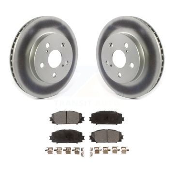 Front Coated Disc Brake Rotors Semi-Metallic Pad Kit For Toyota Corolla Prius Prime AWD-e KGF-101919
