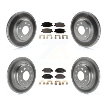 Front Rear Coated Disc Brake Rotors And Semi-Metallic Pads Kit For Chevrolet Malibu KGF-101942