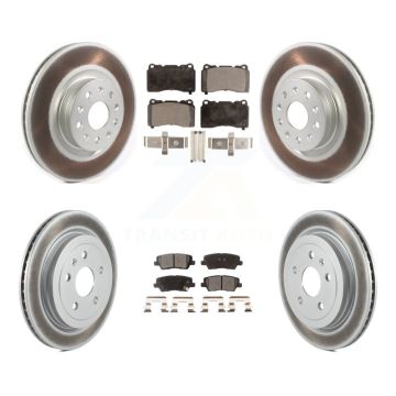 Front Rear Coated Disc Brake Rotors And Semi-Metallic Pads Kit For Cadillac CTS KGF-101946