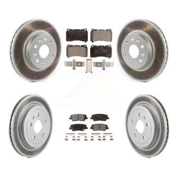 Front Rear Coated Disc Brake Rotors And Semi-Metallic Pads Kit For Cadillac CTS KGF-101948