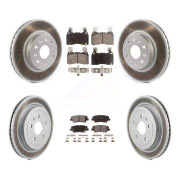 Front Rear Coated Disc Brake Rotors And Semi-Metallic Pads Kit For Cadillac CTS KGF-101952