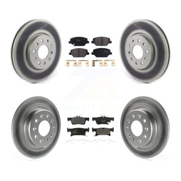 Front Rear Coated Disc Brake Rotors And Semi-Metallic Pads Kit For Buick Envision KGF-101955