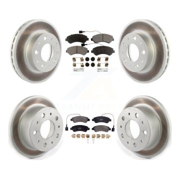 Front Rear Coated Disc Brake Rotor Semi-Metallic Pad Kit For Ram ProMaster 2500 3500 1500 KGF-101963