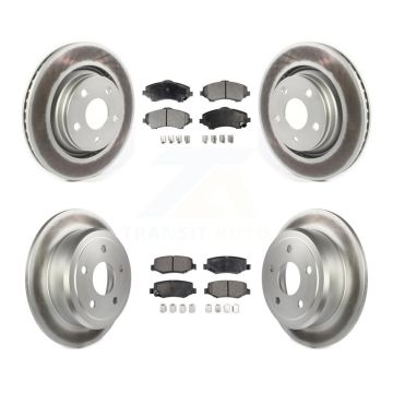 Front Rear Coated Disc Brake Rotors And Semi-Metallic Pads Kit For Jeep Wrangler JK KGF-101967