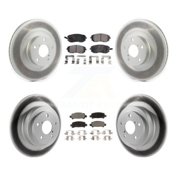 Front Rear Coat Brake Rotors Semi-Metallic Pad Kit For 2005-2006 Subaru Baja Turbocharged KGF-101974