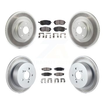 Front Rear Coated Disc Brake Rotors And Semi-Metallic Pads Kit For Subaru Outback Legacy KGF-101975