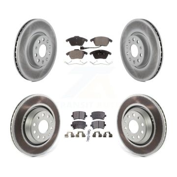Front Rear Coated Disc Brake Rotors And Semi-Metallic Pads Kit For Volkswagen Passat CC KGF-101977