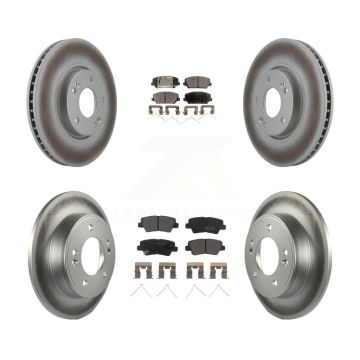 Front Rear Coat Brake Rotor Semi-Metallic Pad Kit For 16-17 Hyundai Veloster Turbocharged KGF-101978