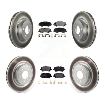 Front Rear Coated Brake Rotors Semi-Metallic Pad Kit For Land Rover Range Sport Discovery KGF-101981