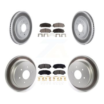 Front Rear Coated Disc Brake Rotors And Semi-Metallic Pads Kit For 2017-2023 Nissan TITAN KGF-101983