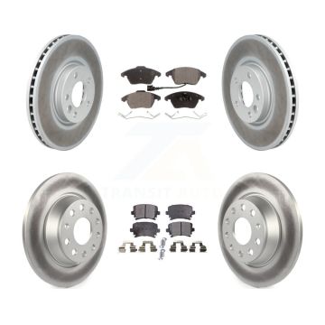Front Rear Coated Disc Brake Rotors And Semi-Metallic Pads Kit For Volkswagen CC KGF-101991