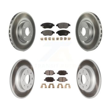 Front Rear Coated Disc Brake Rotors And Semi-Metallic Pads Kit For Fiat 500 KGF-102000