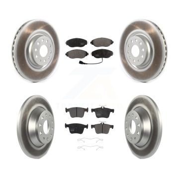 Front Rear Coated Disc Brake Rotors And Semi-Metallic Pad Kit For Volkswagen Tiguan Jetta KGF-102004