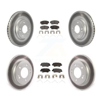 Front Rear Coat Disc Brake Rotor Semi-Metallic Pad Kit For 2017-2020 Hyundai Elantra 1.6L KGF-102008