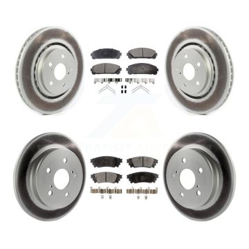 Front Rear Coated Disc Brake Rotors And Semi-Metallic Pad Kit For Toyota Camry Avalon TRD KGF-102013